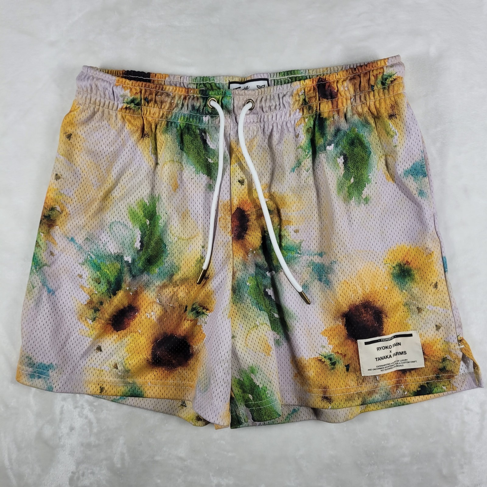 Ryoko Rain X Tanaka Farms Short Men's 2xl Sunflower Floral Mesh Athletic Active